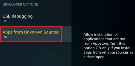 enable unknown sources of fire stick tv